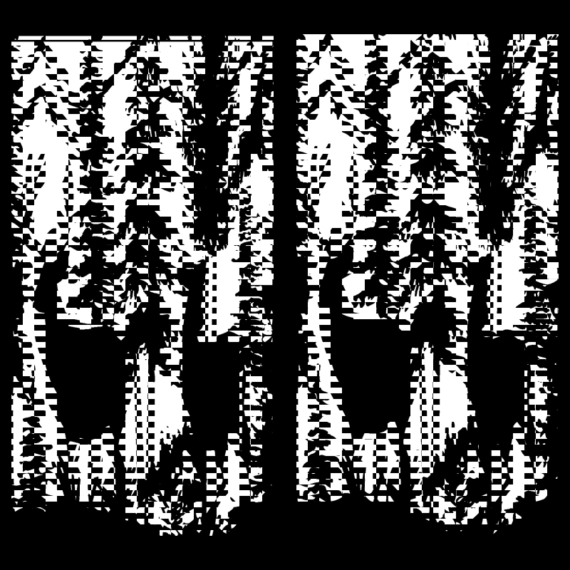 طرح پلاسمای کوه عقاب باک دو در 24 در 36 مناسب برای استفاده در دستگاه های cnc چوب و cnc لیزر - 24 x 36 buck doe eagle mountains plasma art dxf file