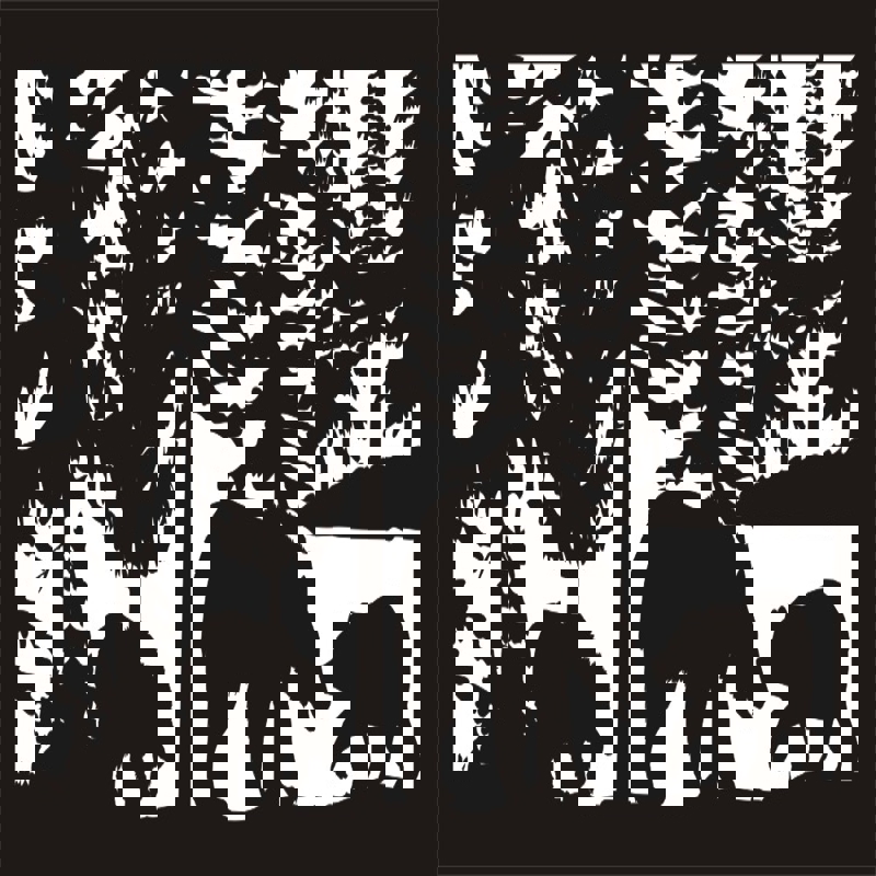 طرح هنری پلاسمای سه خرس ۲۸ در ۴۸ مناسب برای استفاده در دستگاه های cnc چوب و cnc لیزر - 28 x 48 three bears plasma art dxf file