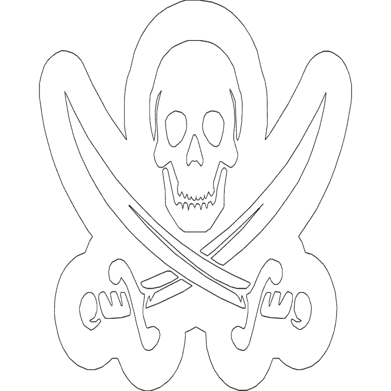 طرح جمجمه شمشیر مناسب برای استفاده در دستگاه های cnc چوب و cnc لیزر - skull swords dxf file