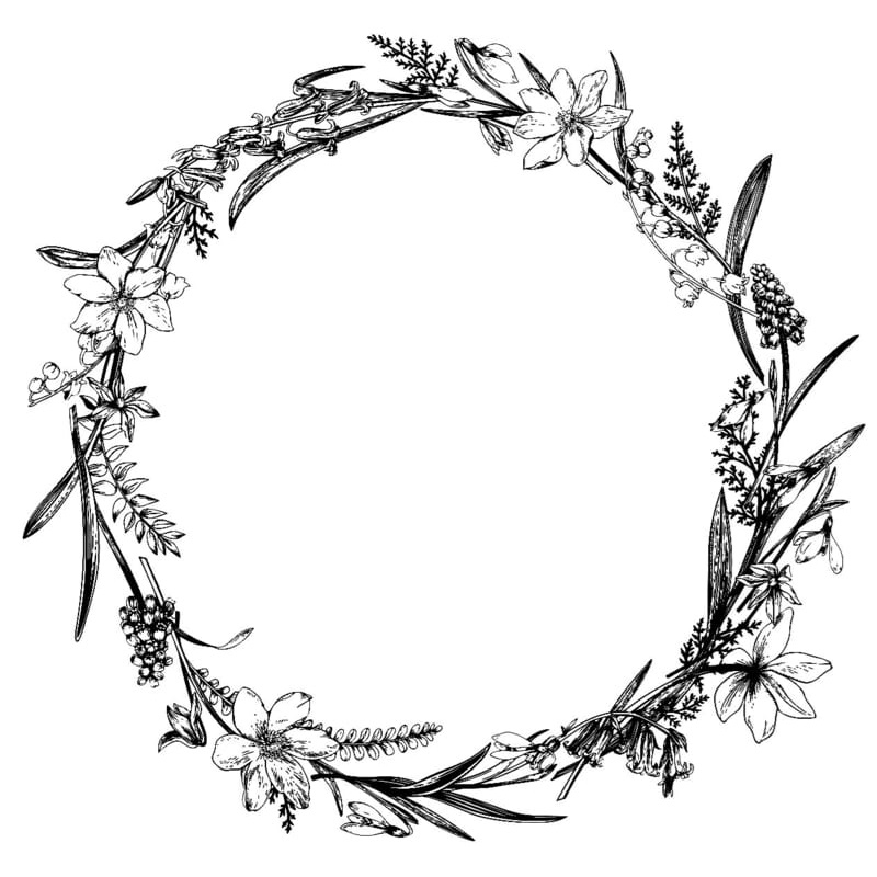 طرح گل حلقه ای برای حکاکی لیزری مناسب برای استفاده در دستگاه های cnc چوب و cnc لیزر - wreath floral ornament for laser engraving dxf file