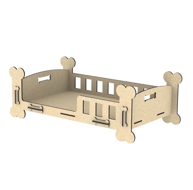 طرح تخت سگ و گربه بامزه مناسب برای استفاده در دستگاه های cnc چوب و cnc لیزر - laser cut cute dog bed puppy crib pet furniture cdr file