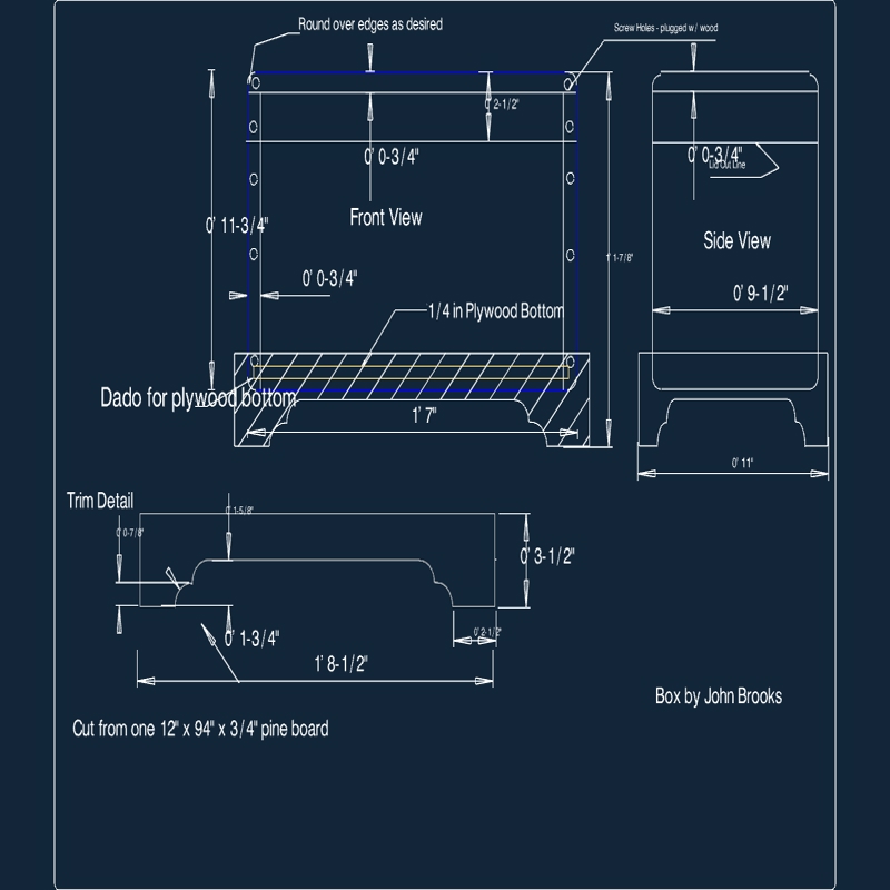 طرح جعبه کوچک مناسب برای استفاده در دستگاه های cnc چوب و cnc لیزر - small box dxf