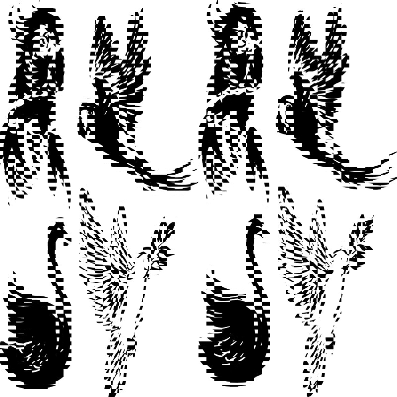 طرح پرندگان مناسب برای استفاده در دستگاه های cnc چوب و cnc لیزر - birds cdr file