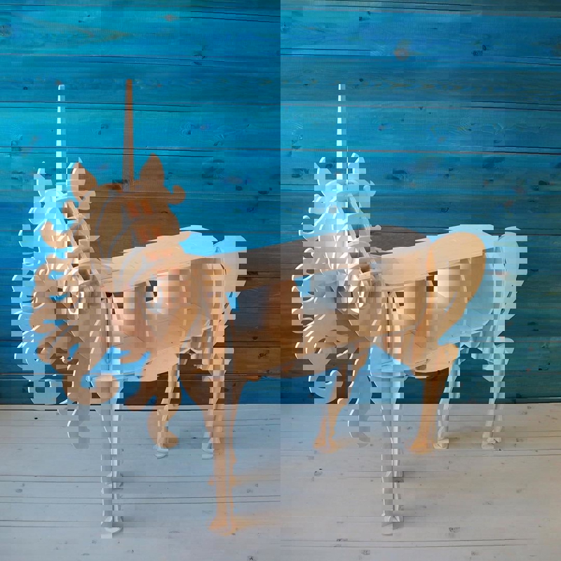 طرح قفسه اسب شاخدار به ضخامت 10 میلی‌متر و فرمت cnc مناسب برای استفاده در دستگاه های cnc چوب و cnc لیزر - unicorn shelf 10mm laser cut cnc plans dxf file
