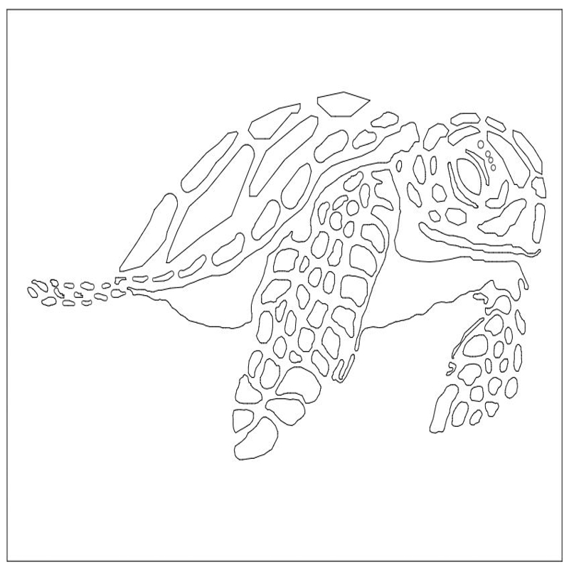 طرح لاک پشت دریایی مناسب برای استفاده در دستگاه های cnc چوب و cnc لیزر - laser cut sea turtle dxf file