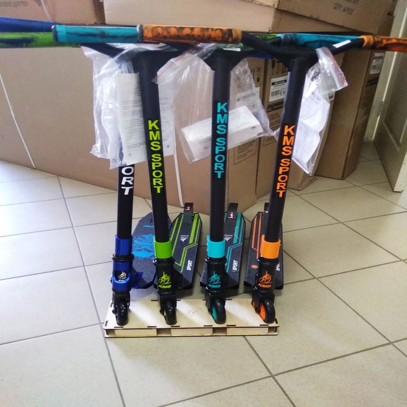 طرح پایه اسکوتر چوبی مخصوص دوچرخه مناسب برای استفاده در دستگاه های cnc چوب و cnc لیزر - laser cut scooter stand wooden bike rack cdr file