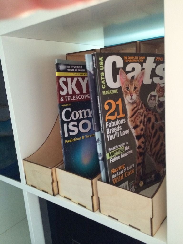 طرح جا مجله ای تخته سه لا ۳ میلی متری مناسب برای استفاده در دستگاه های cnc چوب و cnc لیزر - laser cut magazine holder 3mm plywood dxf file