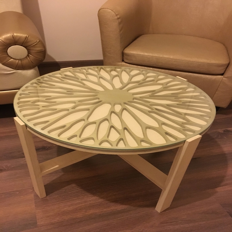 طرح رویه میز گرد مدرن و خلاقانه مناسب برای استفاده در دستگاه های cnc چوب و cnc لیزر - laser cut modern creative round table top cdr file