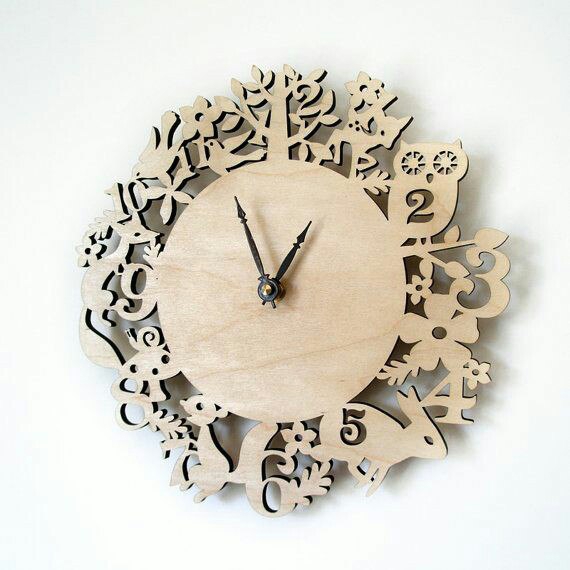طرح ساعت دیواری اتاق کودک ، مناسب برای استفاده در دستگاه های cnc چوب و cnc لیزر - laser cut kid room wall clock template cdr file