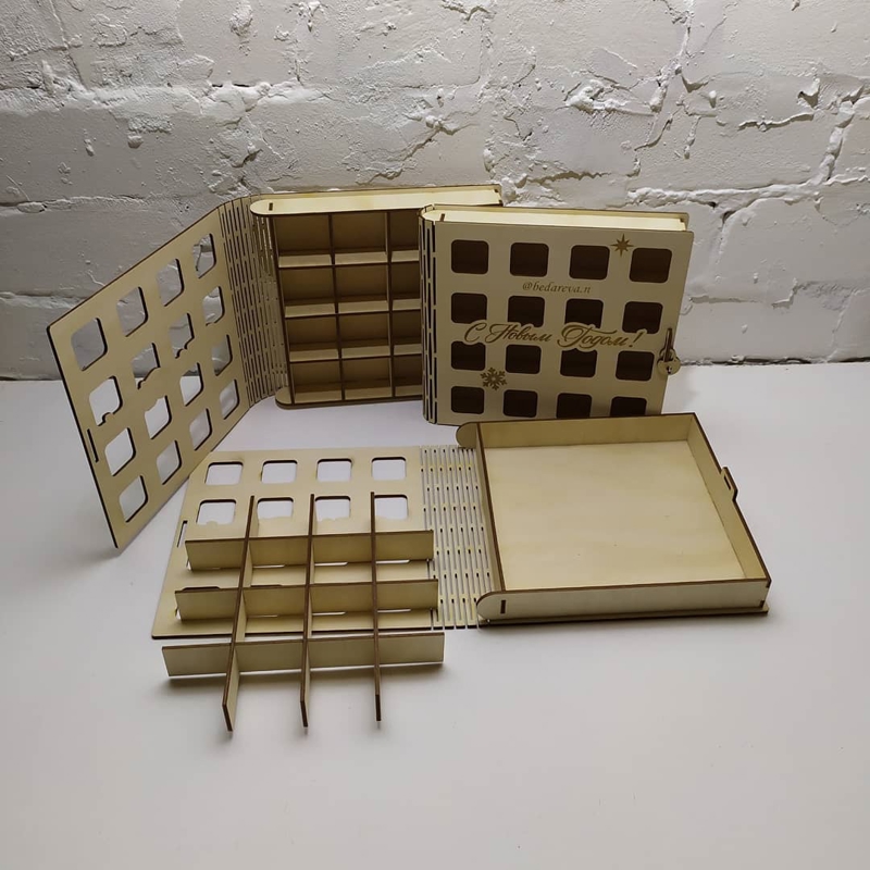 طرح جعبه کادویی شیرینی زنجبیلی طرح کریسمس مناسب برای استفاده در دستگاه های cnc چوب و cnc لیزر - laser cut gingerbread gift box christmas decoration cdr file