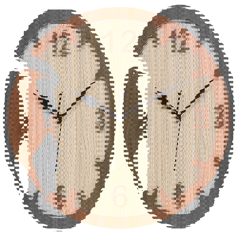 طرح ساعت دیواری طرح دارکوب طرح ساعت تزئینی مدرن مناسب برای استفاده در دستگاه های cnc چوب و cnc لیزر - laser cut woodpecker style wall clock modern design decorative clock cdr file