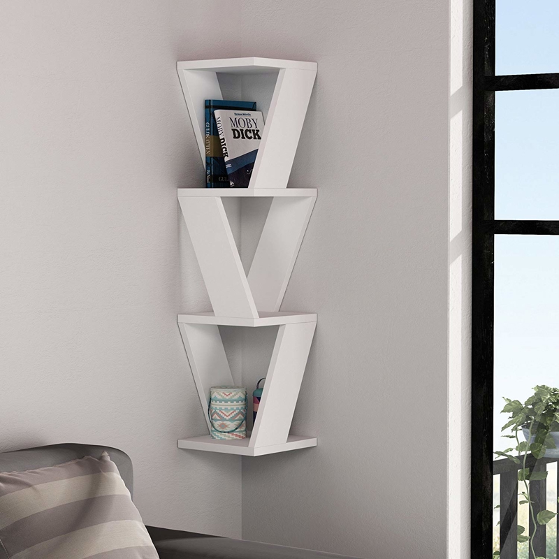 طرح قفسه دیواری شیک مناسب برای استفاده در دستگاه های cnc چوب و cnc لیزر - laser cut stylish wall shelf dxf file