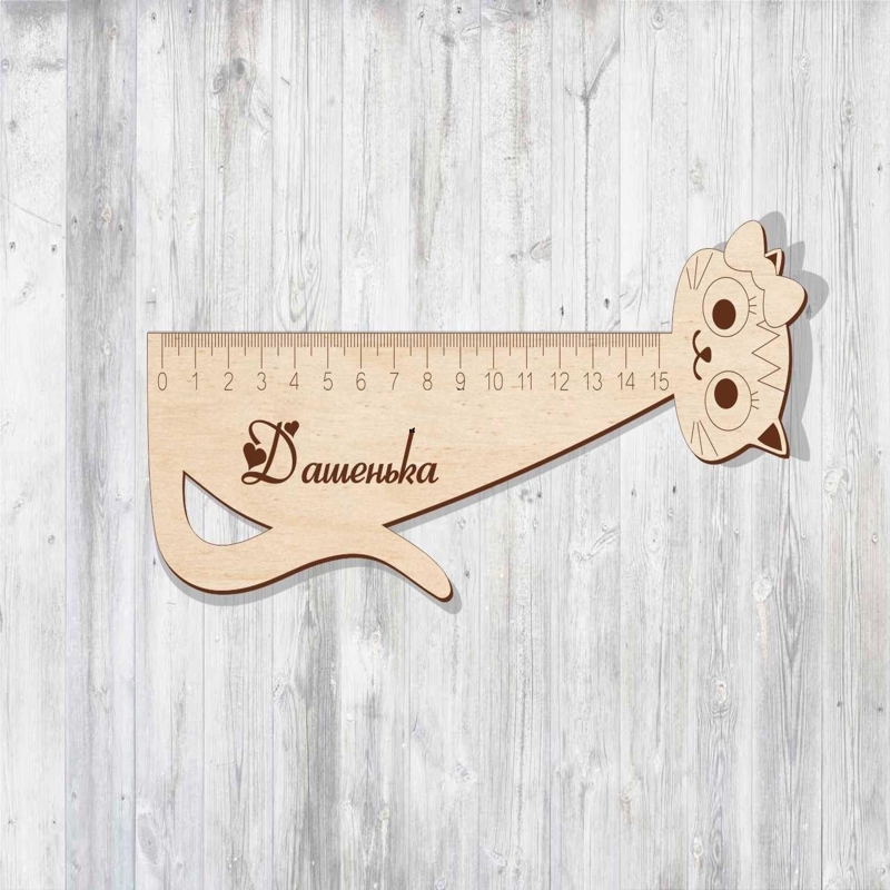 طرح خط کش گربه مناسب برای استفاده در دستگاه های cnc چوب و cnc لیزر - laser cut ruler cat cdr file