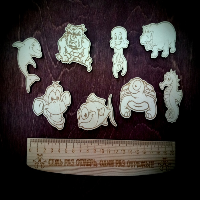 طرح آماده مناسب برای استفاده در دستگاه های cnc چوب و cnc لیزر - znachki zhivotnye cdr file