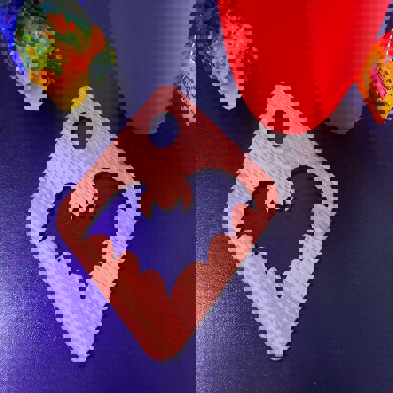 طرح زیرلیوانی چوبی طرح خفاش مناسب برای استفاده در دستگاه های cnc چوب و cnc لیزر - laser cut wooden bat tea coaster cdr file