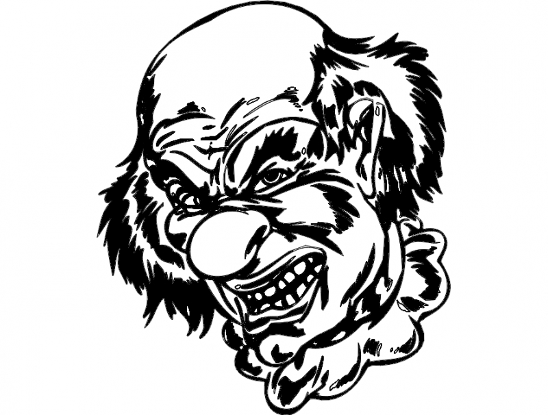 طرح دلقک شماره ۰۴۸ مناسب برای استفاده در دستگاه های cnc چوب و cnc لیزر - clown 048 dxf file