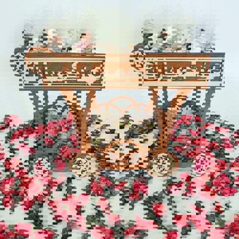 طرح سبد هدیه عید و مناسب برای استفاده در دستگاه های cnc چوب و cnc لیزر - laser cut eid gift basket eid gift cart dxf file