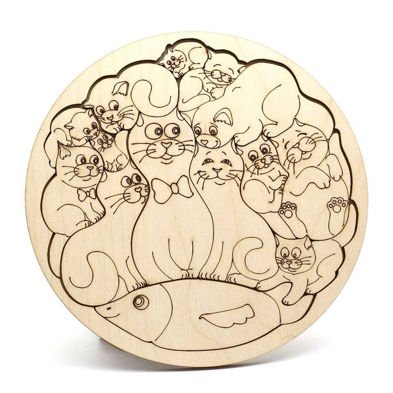 طرح گربه‌ها (به ترکی) مناسب برای استفاده در دستگاه های cnc چوب و cnc لیزر - kediler cdr file