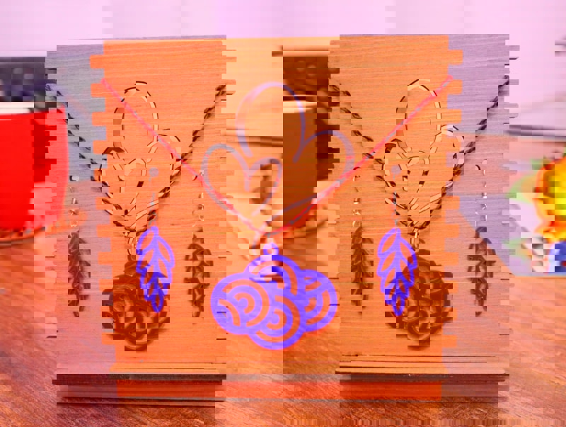 طرح گردنبند تک لایه مناسب برای استفاده در دستگاه های cnc چوب و cnc لیزر - laser cut single layer necklace dxf file