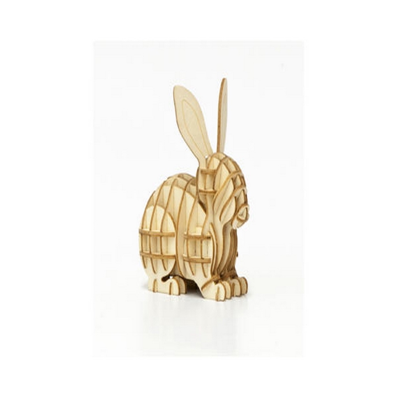طرح پازل سه بعدی خرگوش مناسب برای استفاده در دستگاه های cnc چوب و cnc لیزر - rabbit 3d puzzle dxf file