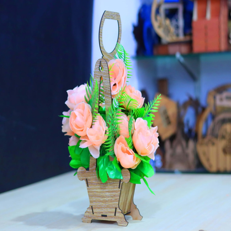طرح سبد گل آویز مناسب برای استفاده در دستگاه های cnc چوب و cnc لیزر - laser cut flower hanging basket cdr file