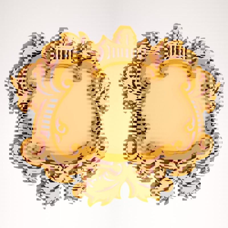 طرح قاب آینه بیضی مناسب برای استفاده در دستگاه های cnc چوب و cnc لیزر - laser cut oval mirror frame dxf file