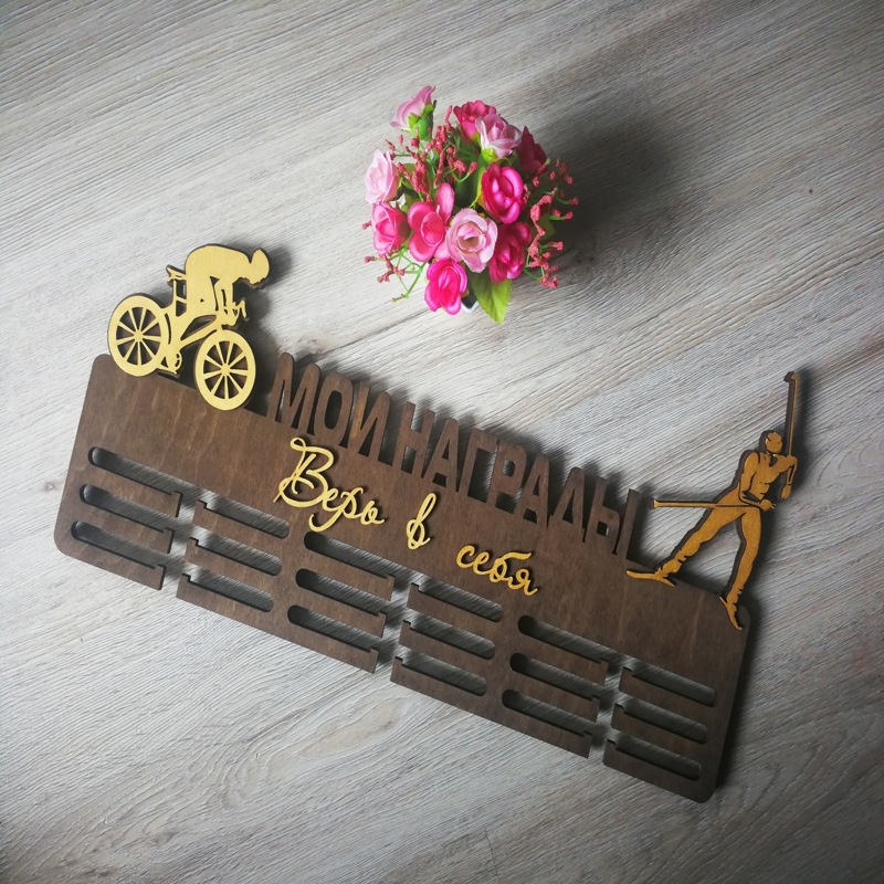 طرح آویز مدال دوچرخه سواری مناسب برای استفاده در دستگاه های cnc چوب و cnc لیزر - laser cut cycling medal hanger cdr file