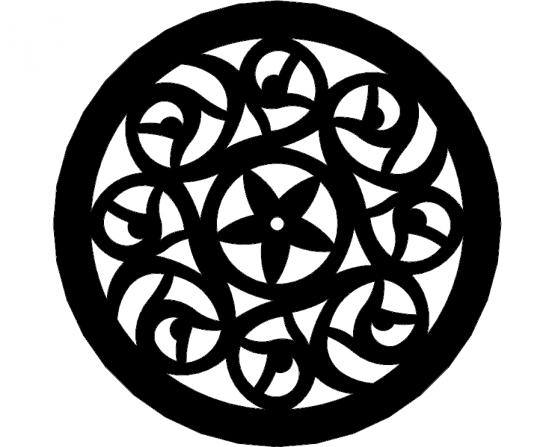 طرح گل رز شماره ۸ مناسب برای استفاده در دستگاه های cnc چوب و cnc لیزر - rose pattern 8 dxf file