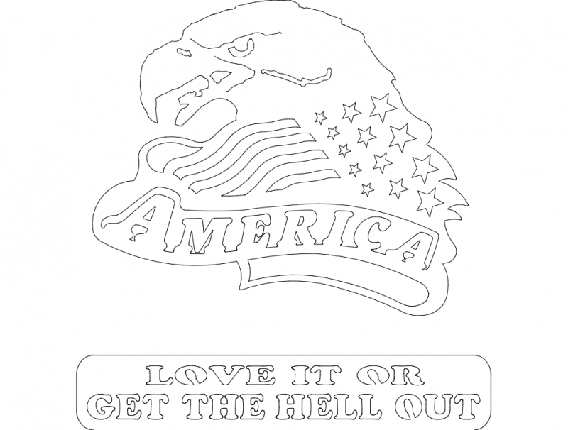 طرح سر عقاب آمریکایی ۲ مناسب برای استفاده در دستگاه های cnc چوب و cnc لیزر - american eagle head 2 dxf file