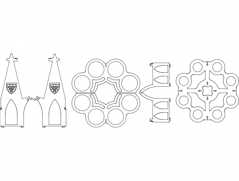 طرح بیرکران مناسب برای استفاده در دستگاه های cnc چوب و cnc لیزر - bierkranz dxf file