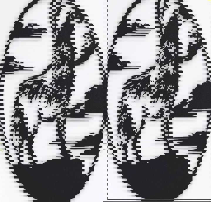 طرح هنر دیواری گرگ مناسب برای استفاده در دستگاه های cnc چوب و cnc لیزر - laser cut wolf wall art