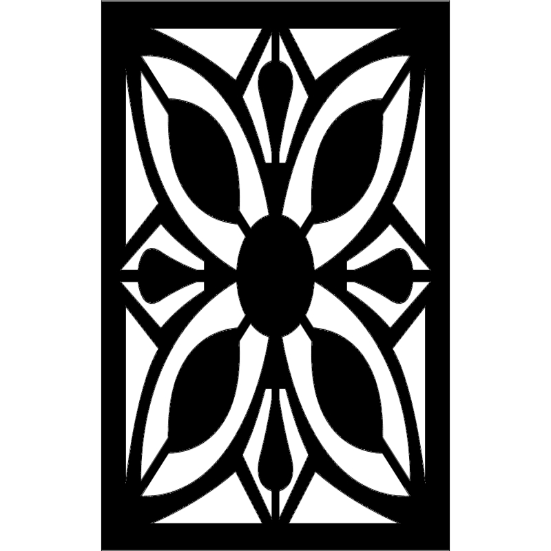 طرح مشبک گلدار مناسب برای استفاده در دستگاه های cnc چوب و cnc لیزر - floral grille pattern dxf file