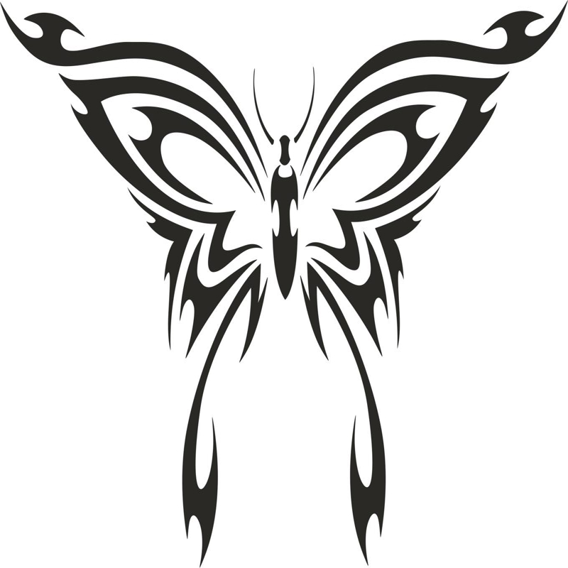 طرح فایل کورل cdr با طرح وکتور برچسب دیواری پروانه مناسب برای استفاده در دستگاه های cnc چوب و cnc لیزر - butterfly wall stickers vector art cdr file