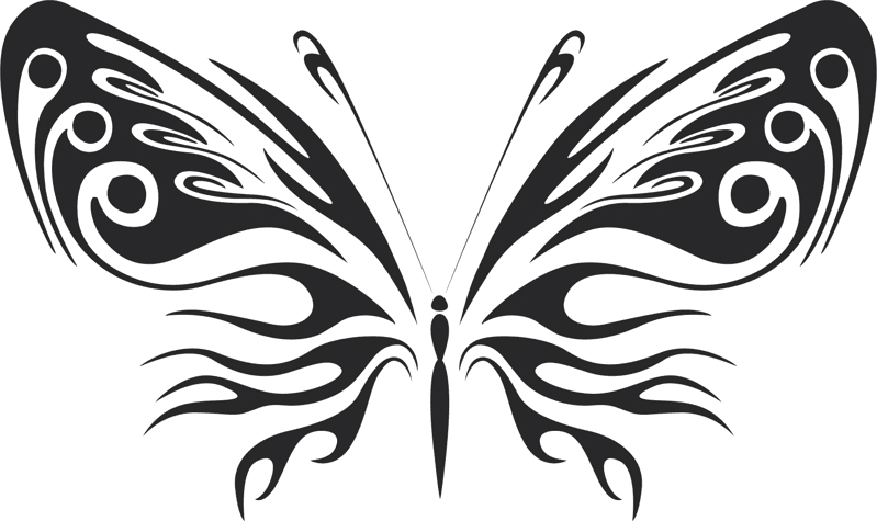 طرح وکتور پروانه با طرح هندسی مناسب برای استفاده در دستگاه های cnc چوب و cnc لیزر - stylized vector butterfly dxf file