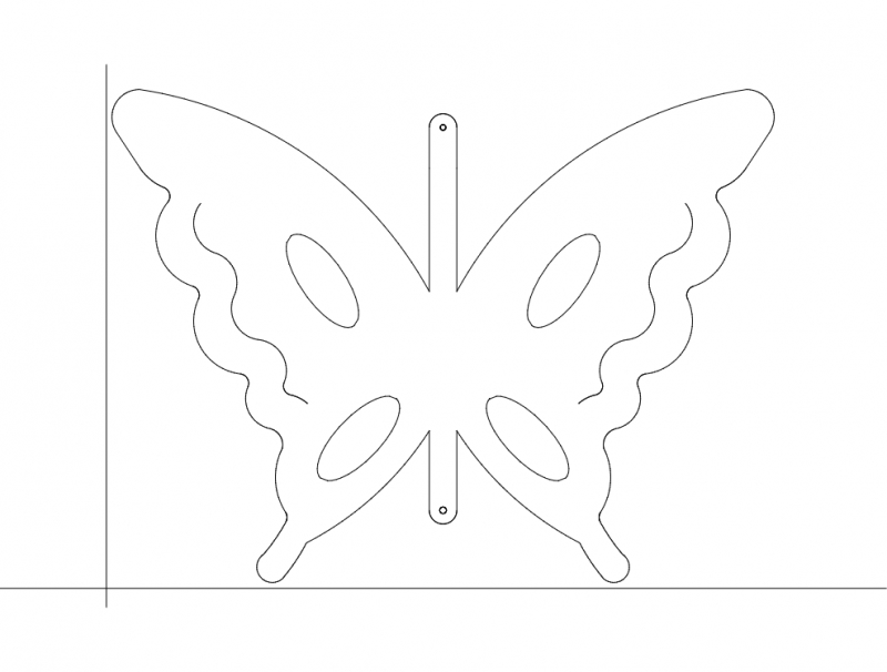 طرح پروانه ۷ ۰۷ مناسب برای استفاده در دستگاه های cnc چوب و cnc لیزر - butterfly 7 07 dxf file