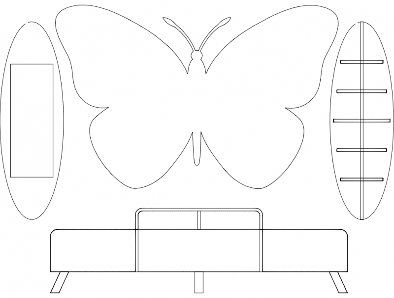 طرح تلویزیون کیلبک مدل tes 1 مناسب برای استفاده در دستگاه های cnc چوب و cnc لیزر - kelebek tv n tes 1 dxf file