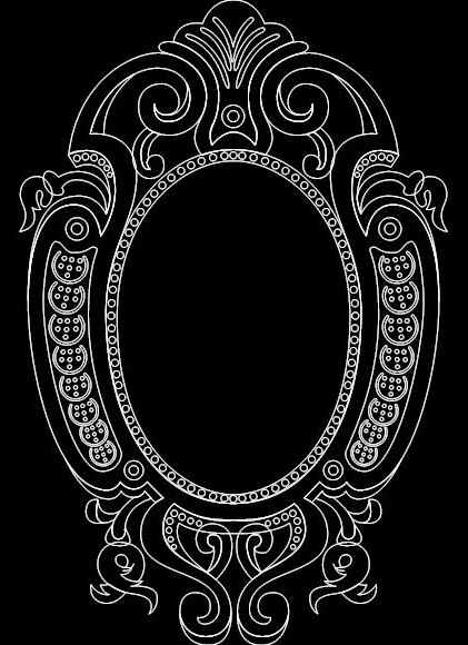 طرح قاب آینه شماره ۰۵۵۴ مناسب برای استفاده در دستگاه های cnc چوب و cnc لیزر - mirror frame 0554 dxf file