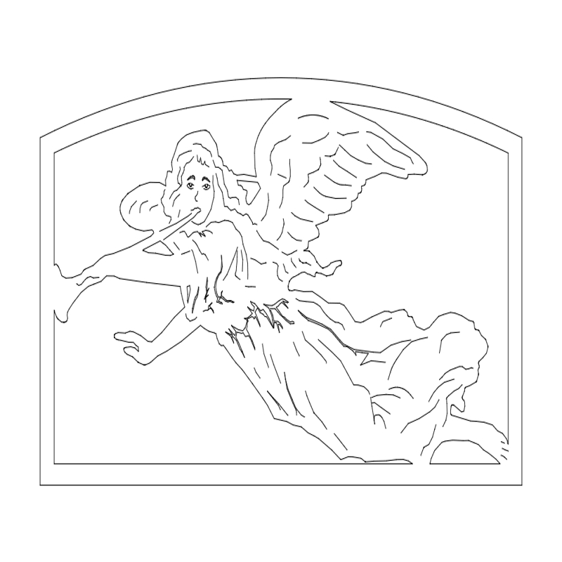 طرح شیپور فرشته مناسب برای استفاده در دستگاه های cnc چوب و cnc لیزر - angel trumpet dxf file