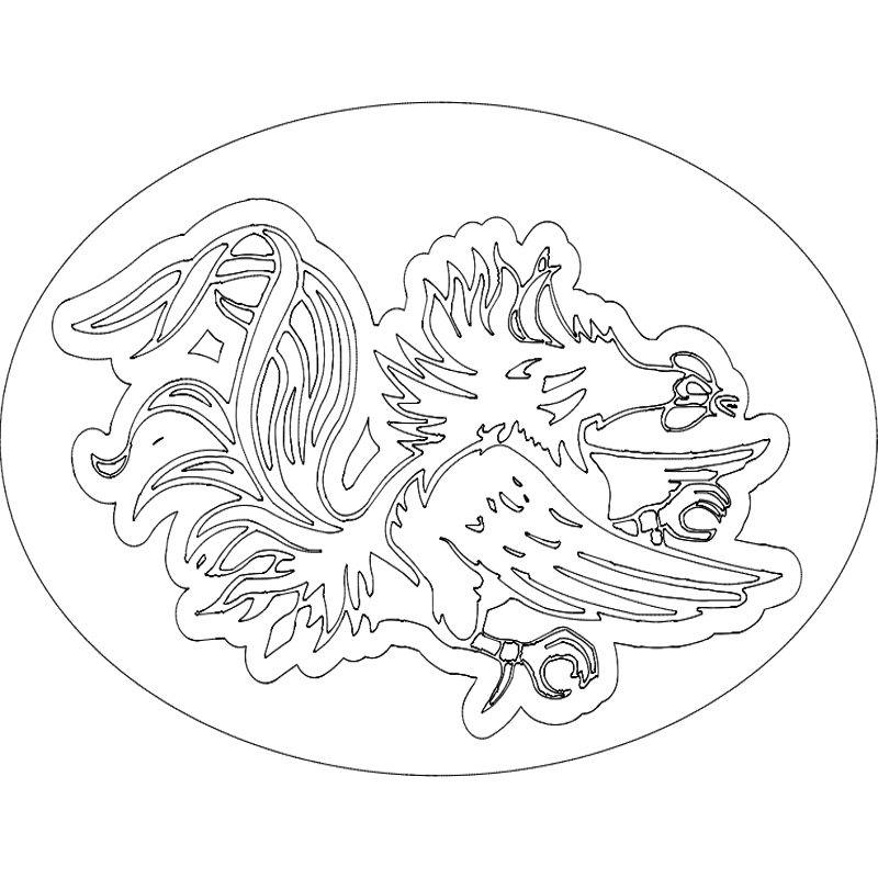 طرح گیم‌کاک مناسب برای استفاده در دستگاه های cnc چوب و cnc لیزر - gamecock dxf file