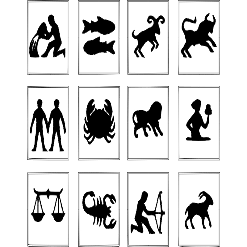 طرح برج فلکی مناسب برای استفاده در دستگاه های cnc چوب و cnc لیزر - zodiac dxf file