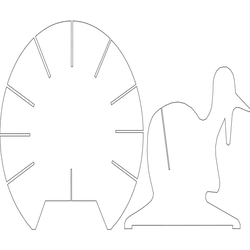 طرح بوقلمون b2 مخصوص کامپیوتر مناسب برای استفاده در دستگاه های cnc چوب و cnc لیزر - turkey b2 pc dxf file