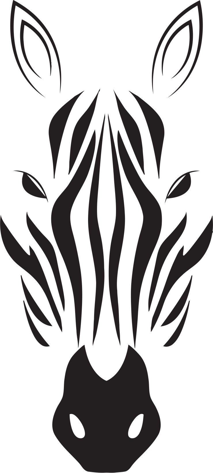 طرح وکتور سر گورخر مناسب برای استفاده در دستگاه های cnc چوب و cnc لیزر - zebra head vector cdr file