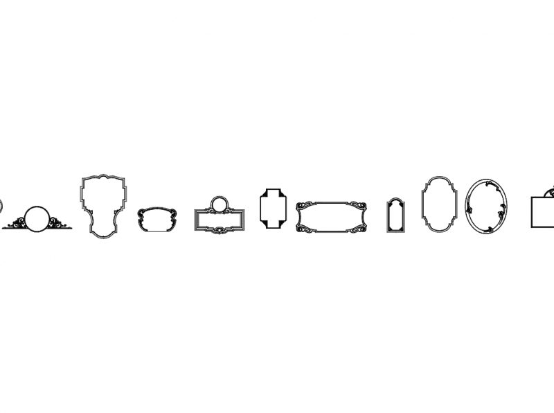 طرح قاب آینه شماره ۳ مناسب برای استفاده در دستگاه های cnc چوب و cnc لیزر - mirror frames 3 dxf file
