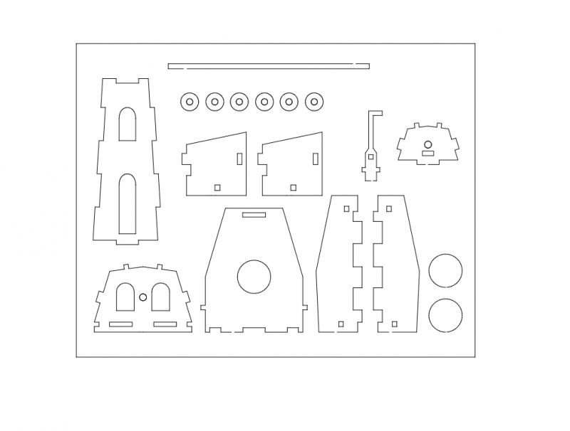 طرح موهله مناسب برای استفاده در دستگاه های cnc چوب و cnc لیزر - muehle dxf file