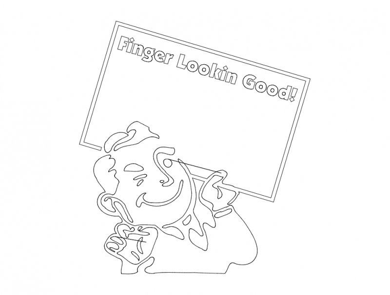 طرح با طرح انگشت زیبا مناسب برای استفاده در دستگاه های cnc چوب و cnc لیزر - finger lookin good dxf file