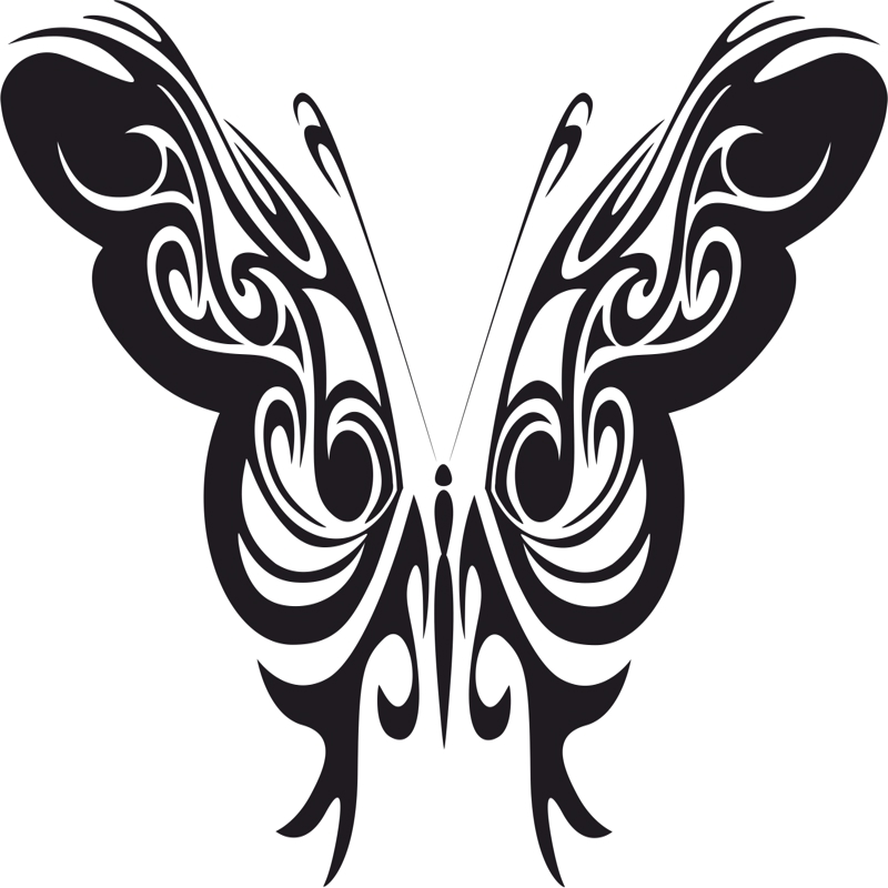 طرح وکتور طرح پروانه قبیله ای مناسب برای استفاده در دستگاه های cnc چوب و cnc لیزر - tribal butterfly vector art cdr file