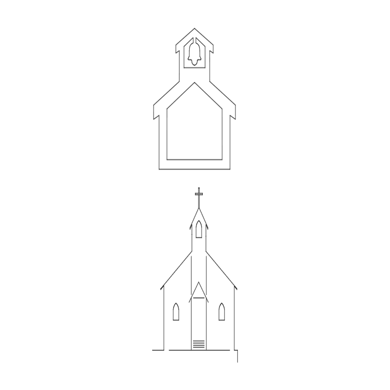 طرح کلیسا مناسب برای استفاده در دستگاه های cnc چوب و cnc لیزر - church dxf file