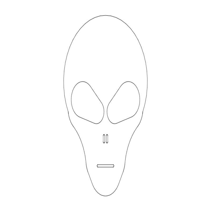 طرح سر بیگانه ۲ مناسب برای استفاده در دستگاه های cnc چوب و cnc لیزر - alien head 2 dxf file