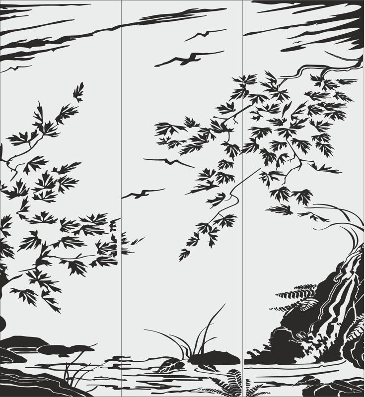 طرح آبشار سندبلاست مناسب برای استفاده در دستگاه های cnc چوب و cnc لیزر - sandblasting pattern waterfall cdr file