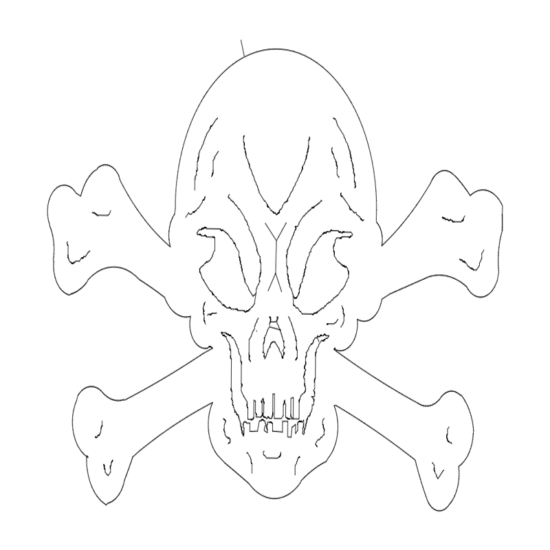 طرح جمجمه و استخوان‌های متقاطع مناسب برای استفاده در دستگاه های cnc چوب و cnc لیزر - skull and crossbones dxf file